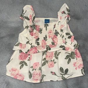 🌈 Old Navy Baby Girl Top Shirt Sz 3/6M & 18/24M Hawaiian Floral Easter Roses
